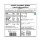 Label of Protein Powder for Women with nutritional information and Deshla branding