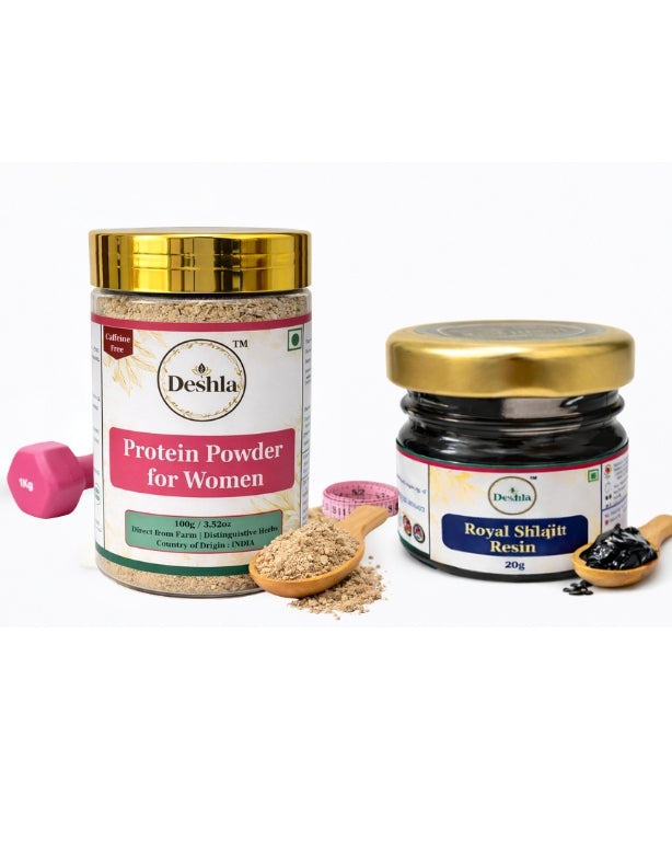 Two jars of Deshla products on a white background