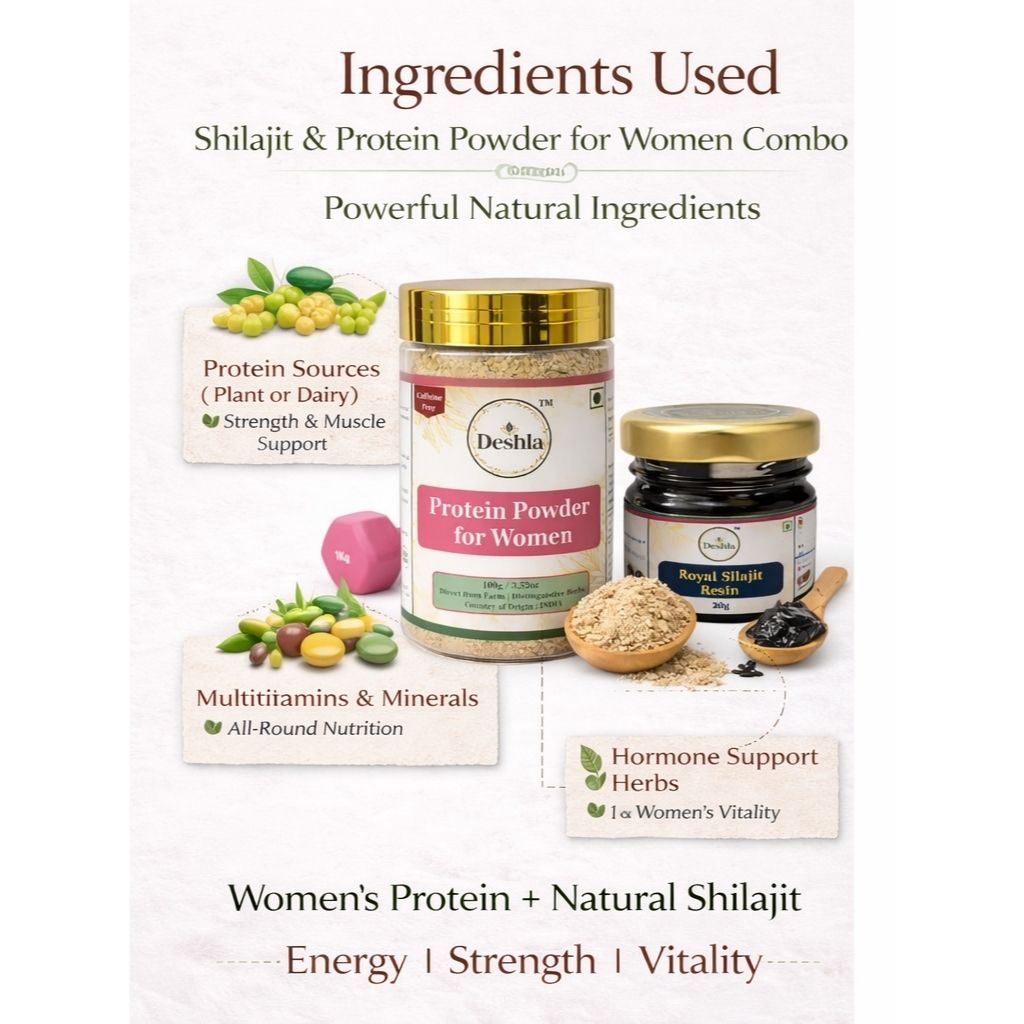 Women protein powder and shilajit usage guide for energy strength and wellness India
